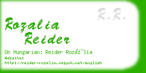 rozalia reider business card